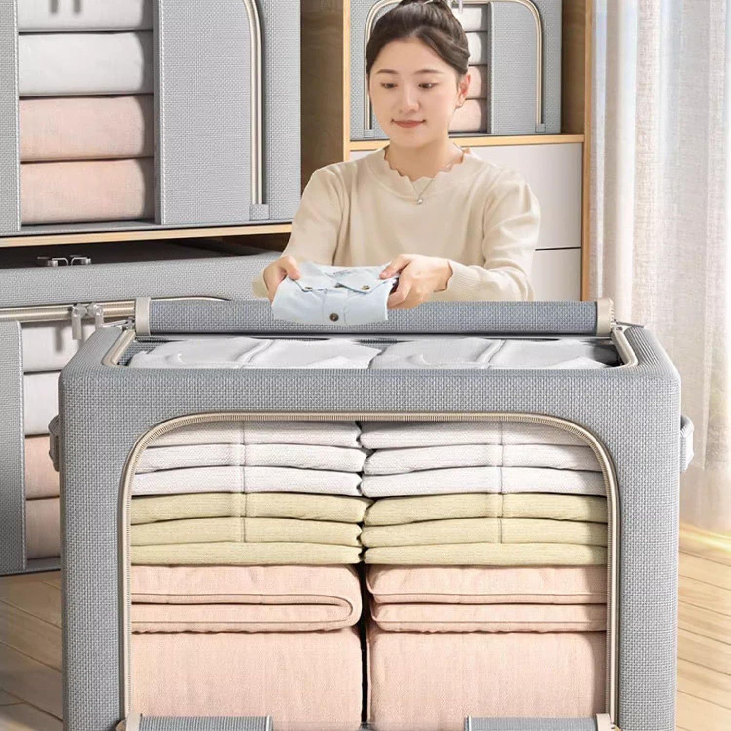 Oxford zipper storage box thumbnail 2