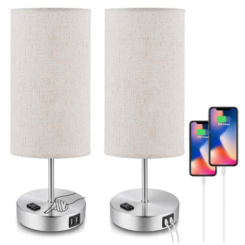 Three-Stage Touch Table Lamp With Circular Cloth Cover thumbnail 4