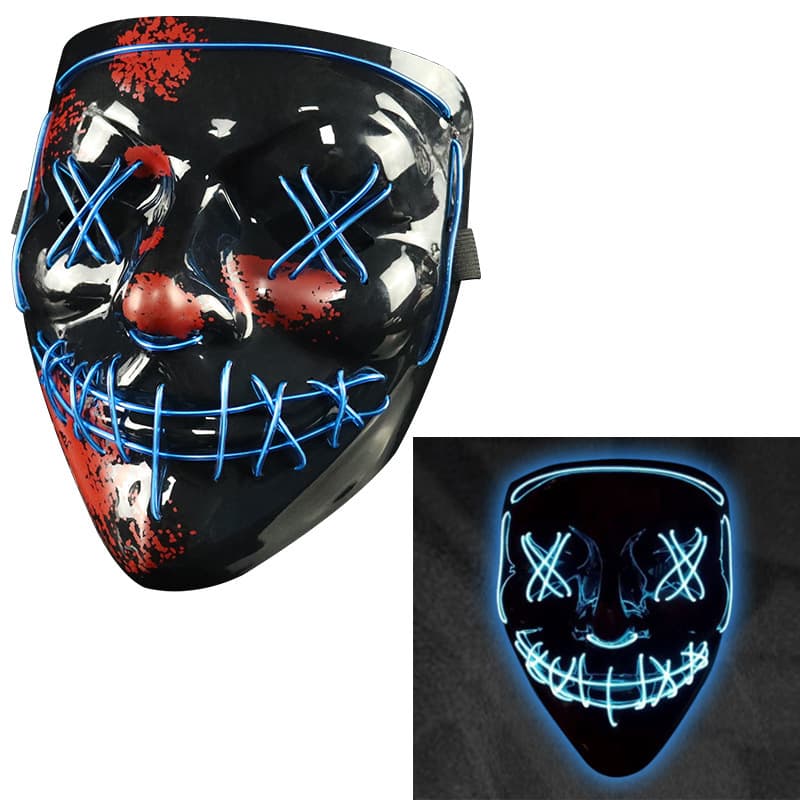 Scary LED Halloween Mask Cosplay Light Up for Men Women Kids thumbnail 5
