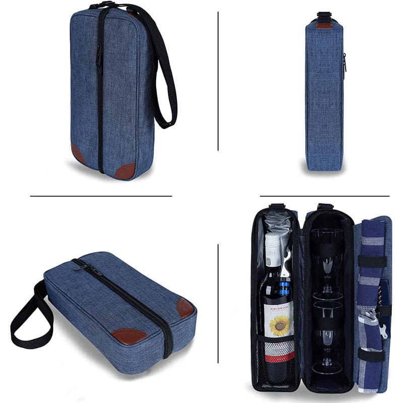 Wine Tote Bag with Cooler Compartment & Picnic Set thumbnail 6