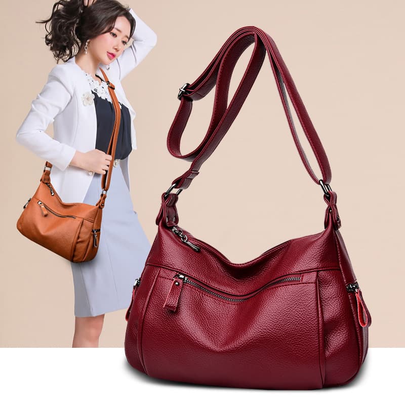 Soft Leather Hobo Shoulder Bag Ladies Crossbody Tote Purses thumbnail 4