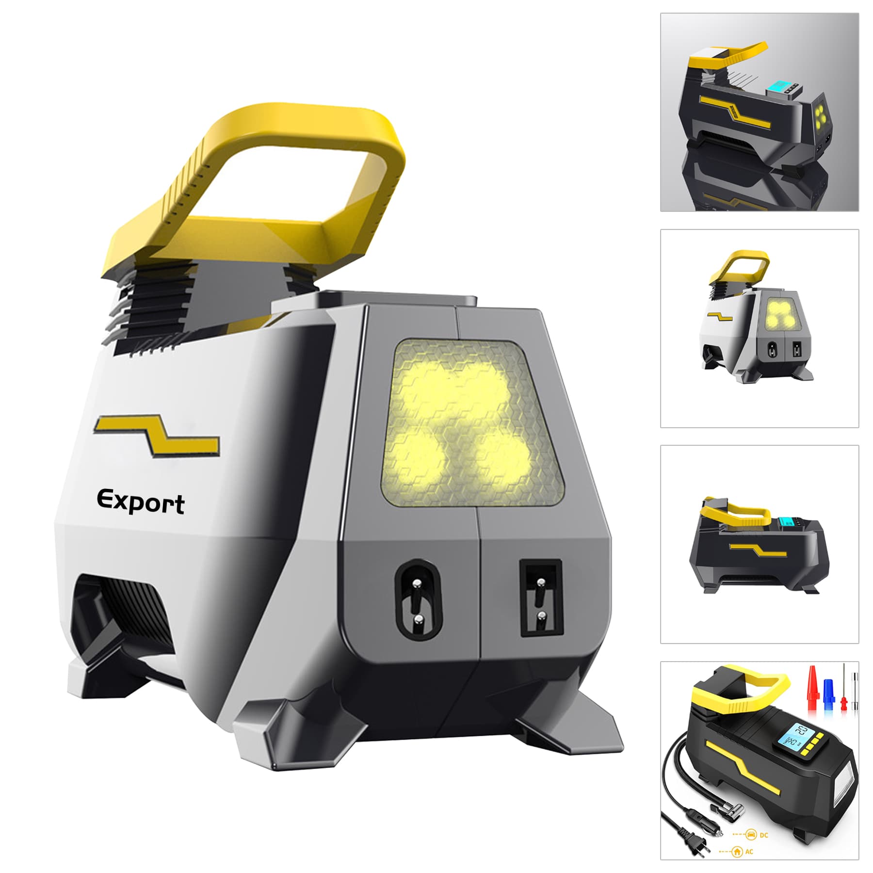 AC/DC 2-in-1 Portable Tyre Inflator with LED Light