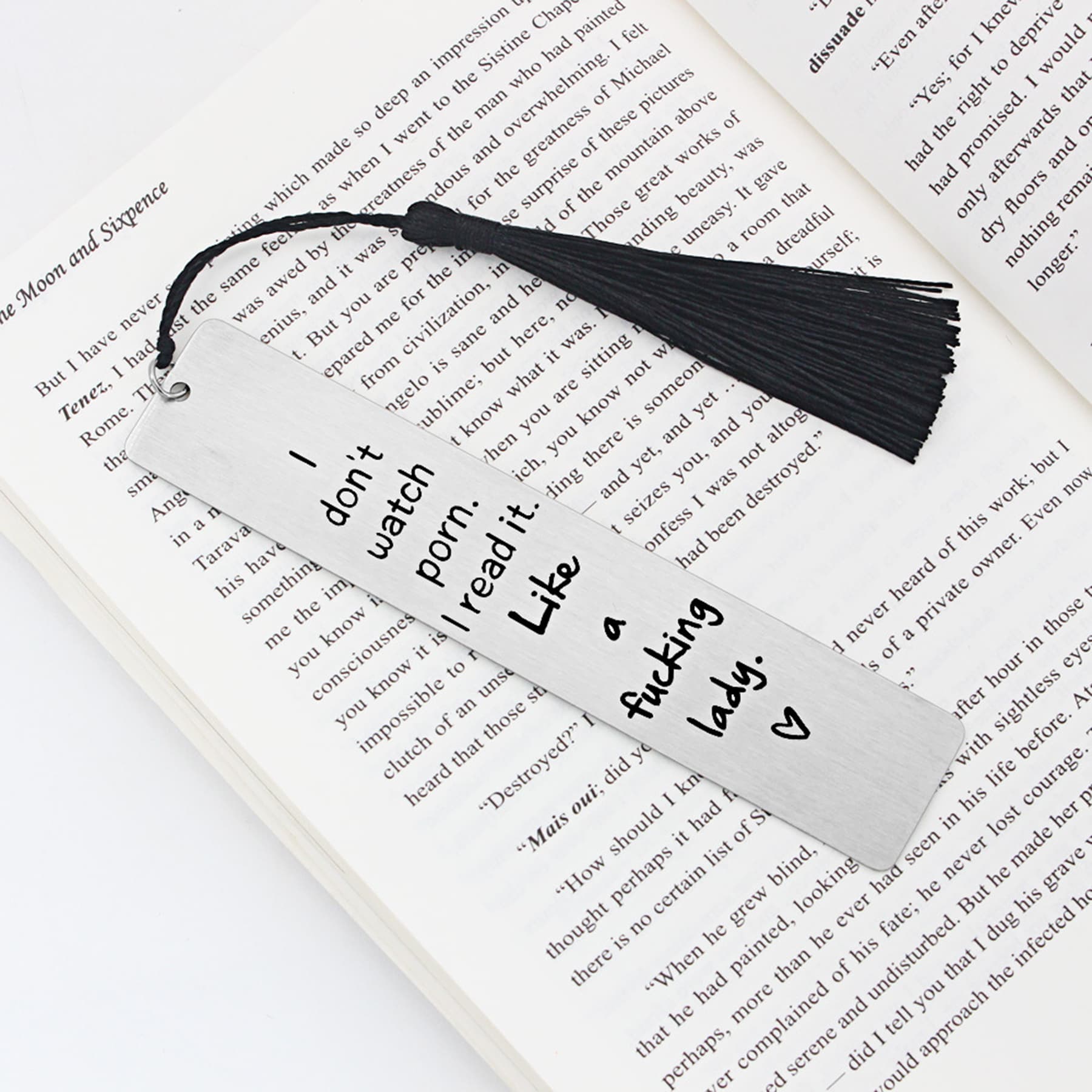 Rectangle Stainless Steel Bookmark with Tassel thumbnail 7