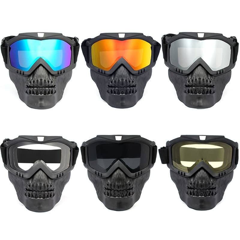 Detachable Cross Country Riding Ski Goggles Skull Face Mask thumbnail 3