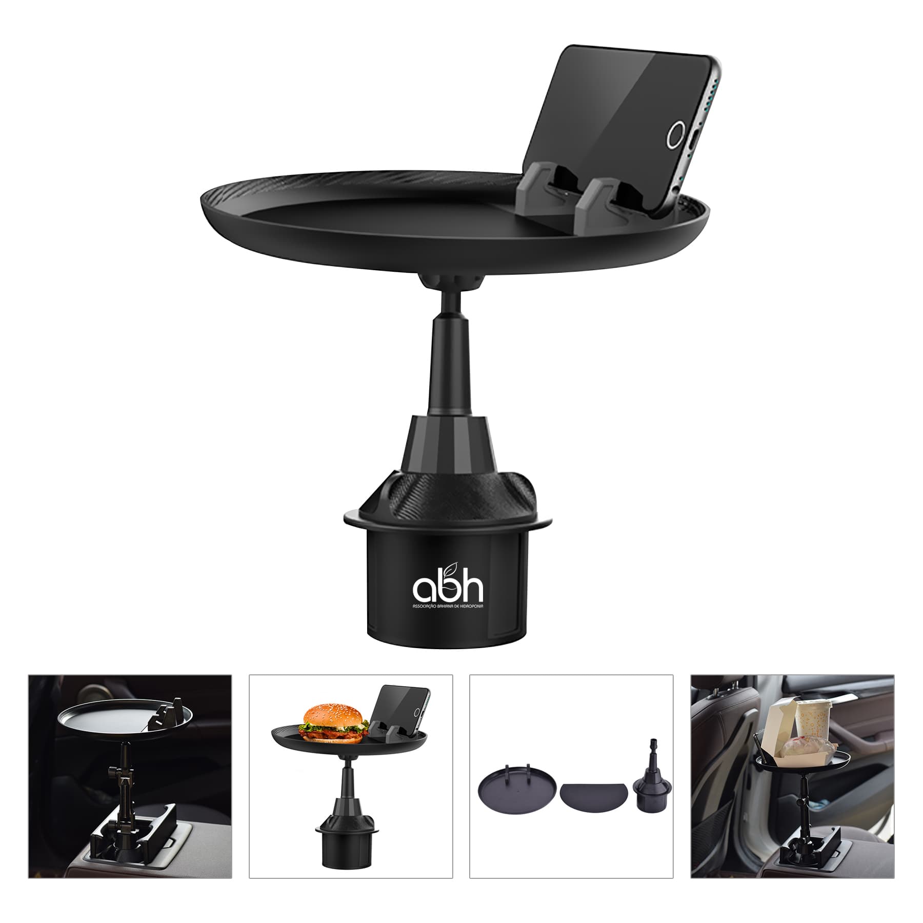 3-in-1 Car Cup Holder Tray Expander Phone Stand