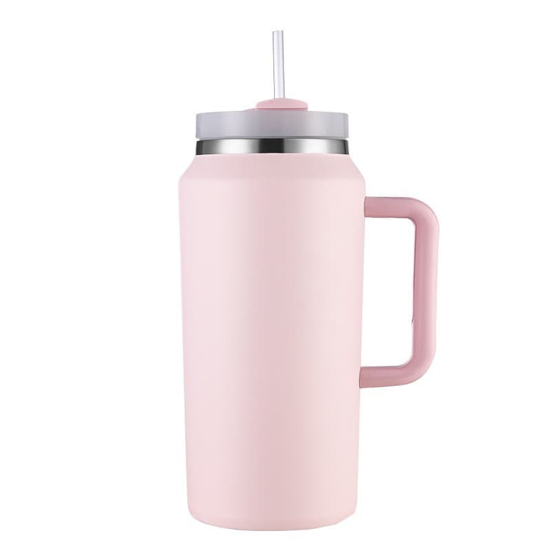 64Oz Stainless Steel Insulated Coffee Travel Straw Mug Cup thumbnail 2