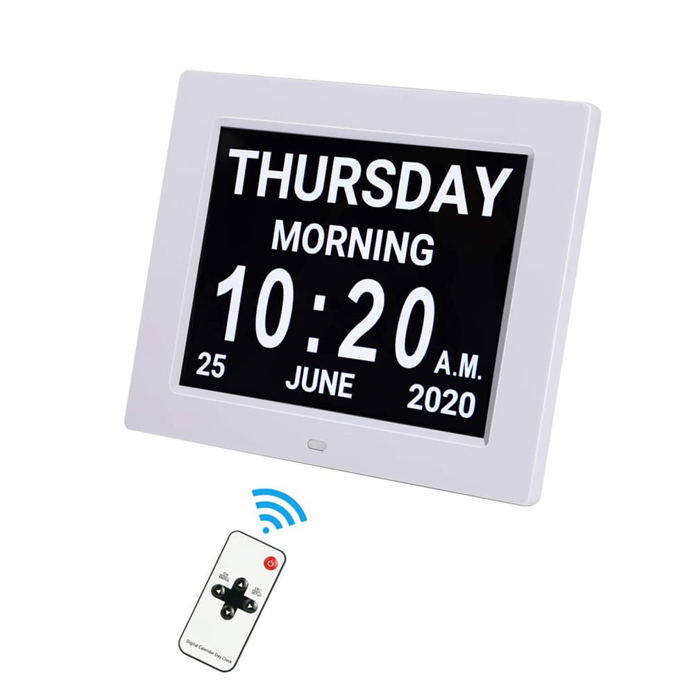 8 Inch Digital Day Calendar Clock