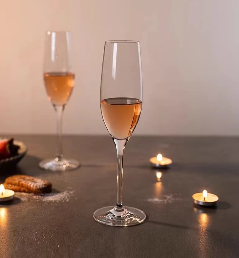 8oz Premium Crystal Champagne Glasses Elegant Flute Set of 4 thumbnail 5