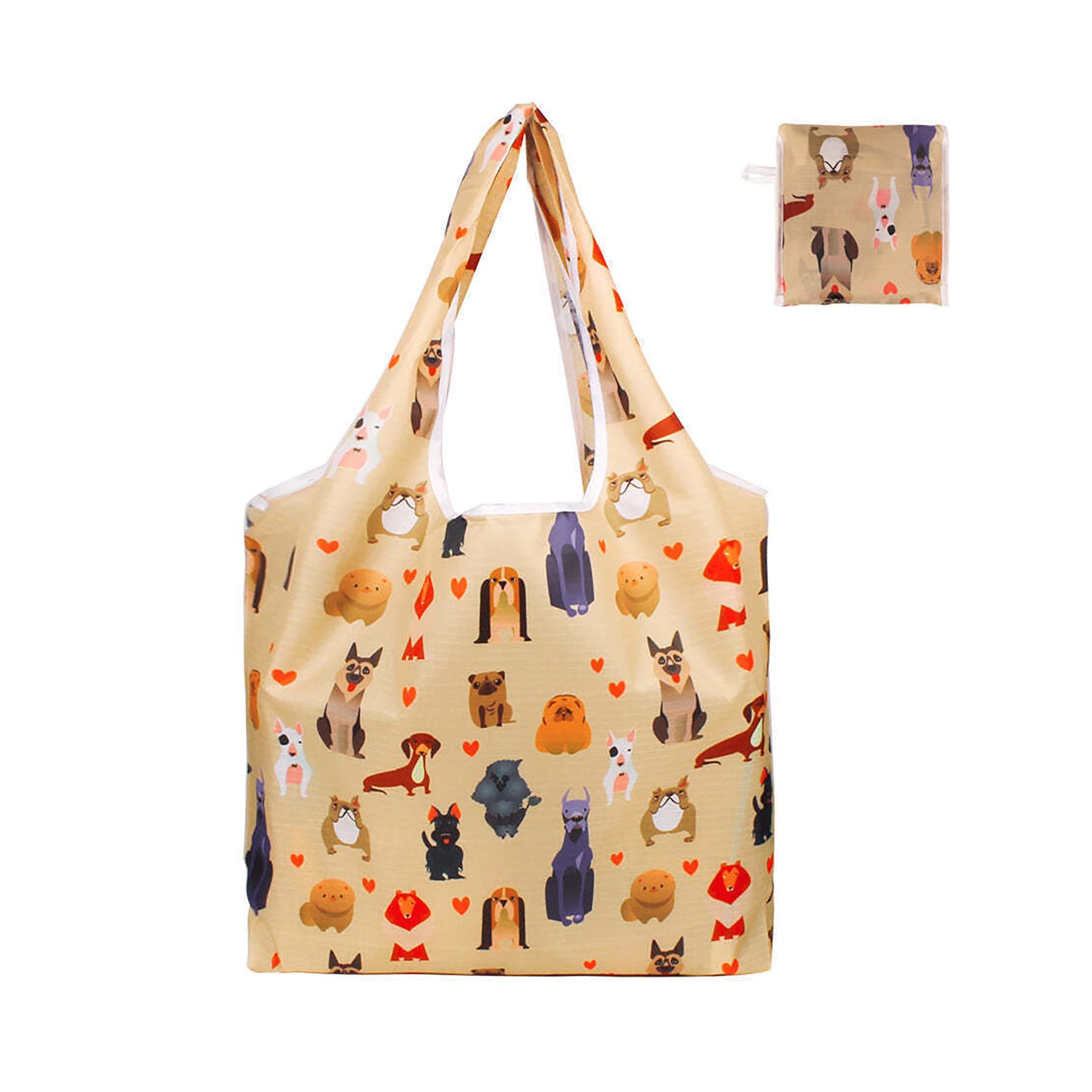 Foldable Nylon Grocery Tote with Full Color Sublimation