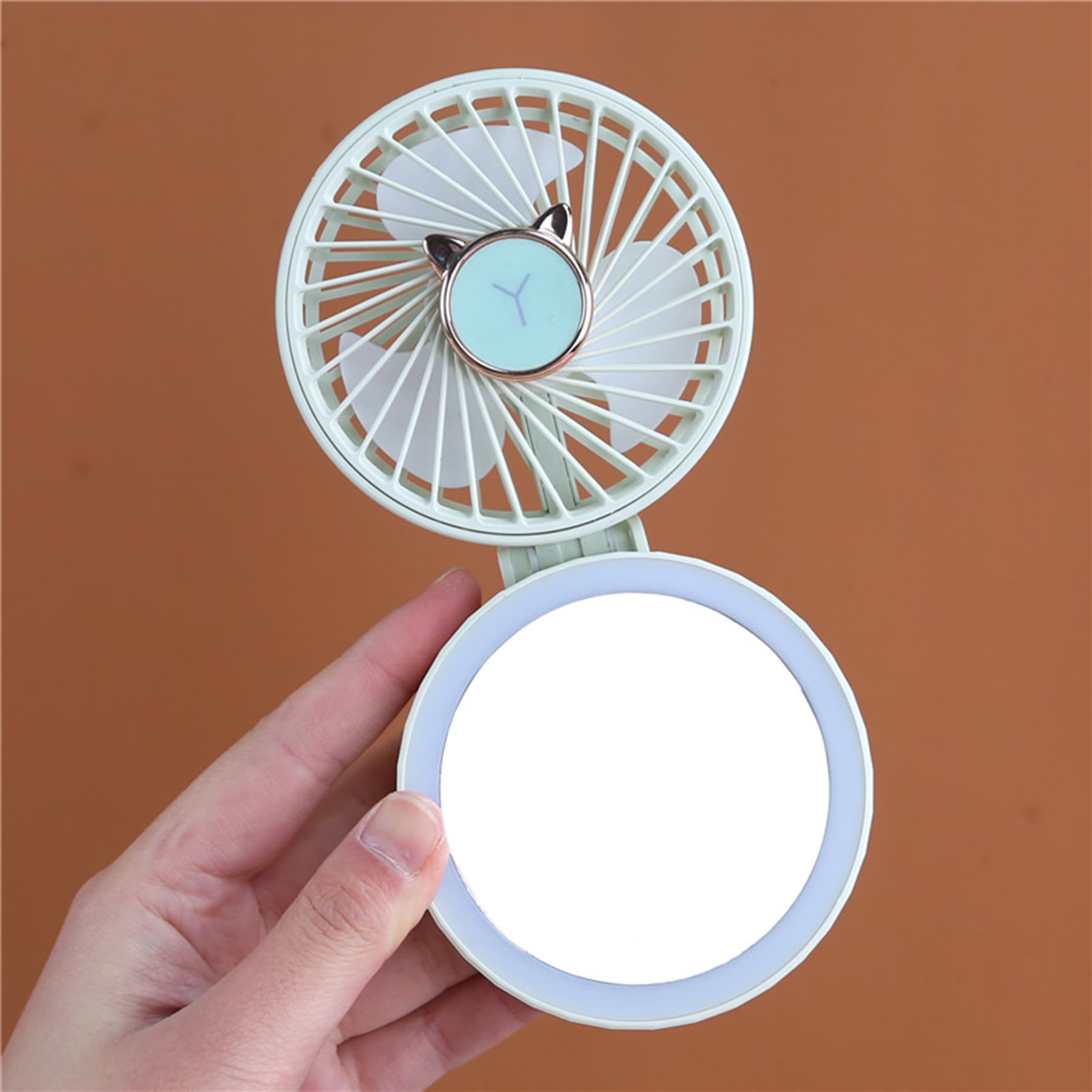 Mini USB Portable Fan With Mirror