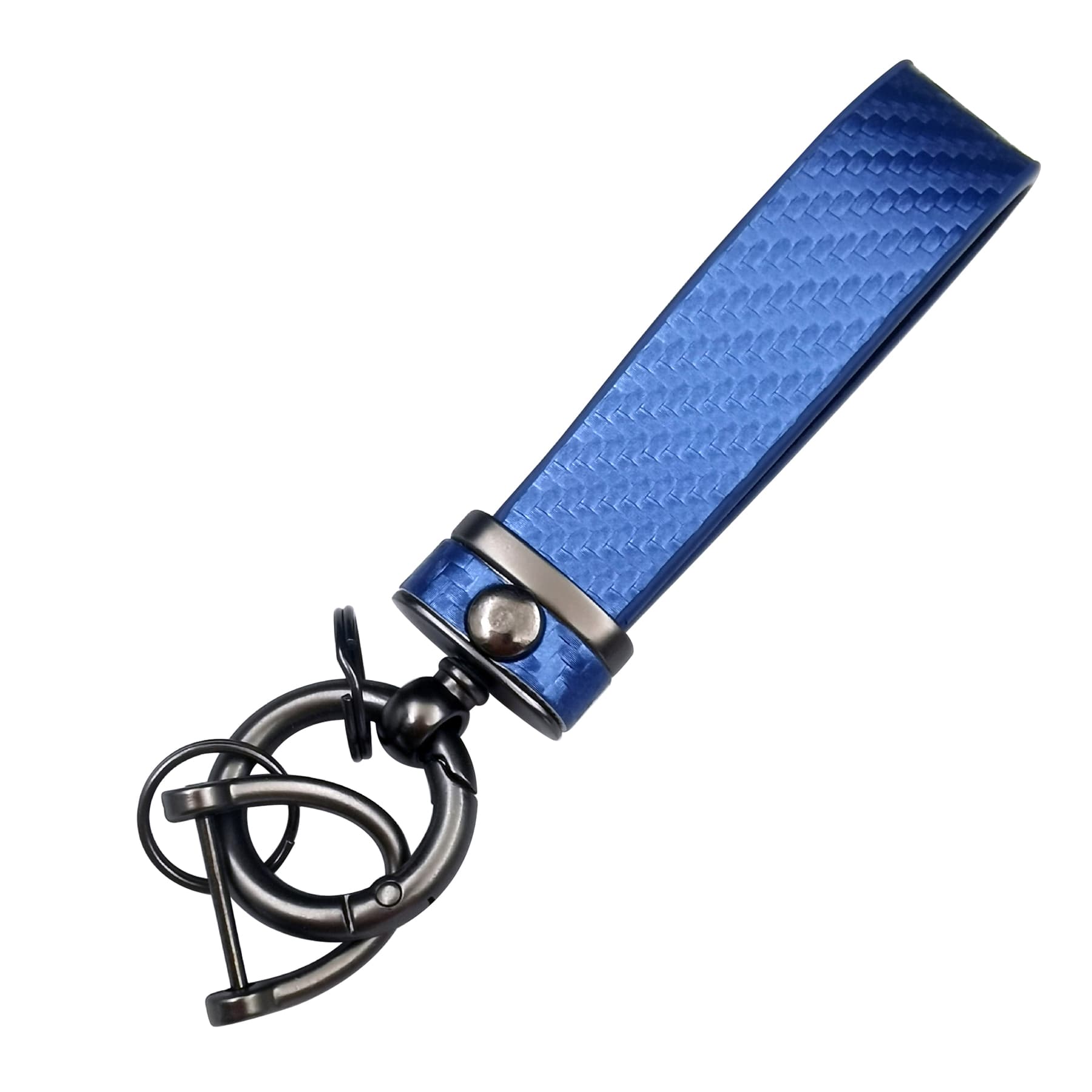 Carbon Fiber Leather Metal Car Keychain thumbnail 9