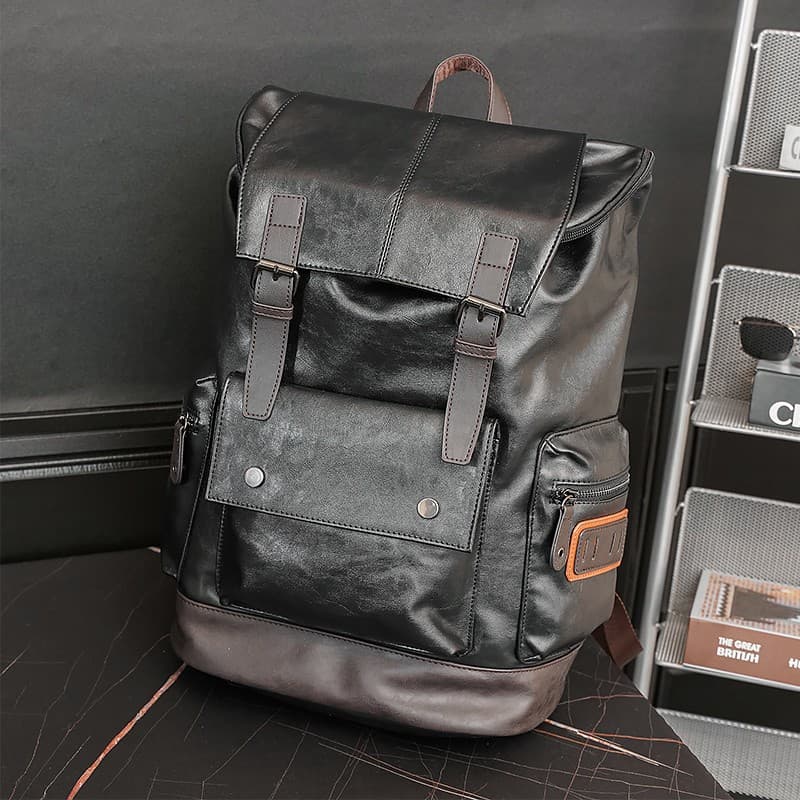 Vintage PU Leather Backpack for Men thumbnail 6