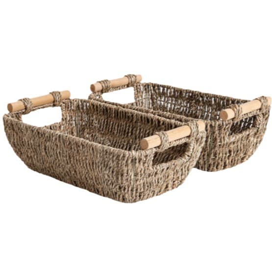 Storage Works Hand-Woven Small Wicker Baskets thumbnail 3