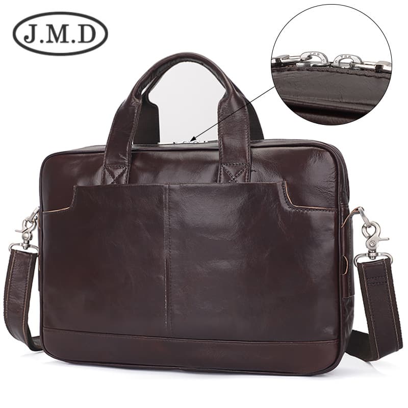 Genuine Leather Briefcase Messenger 15.6 Inch Laptop Bag