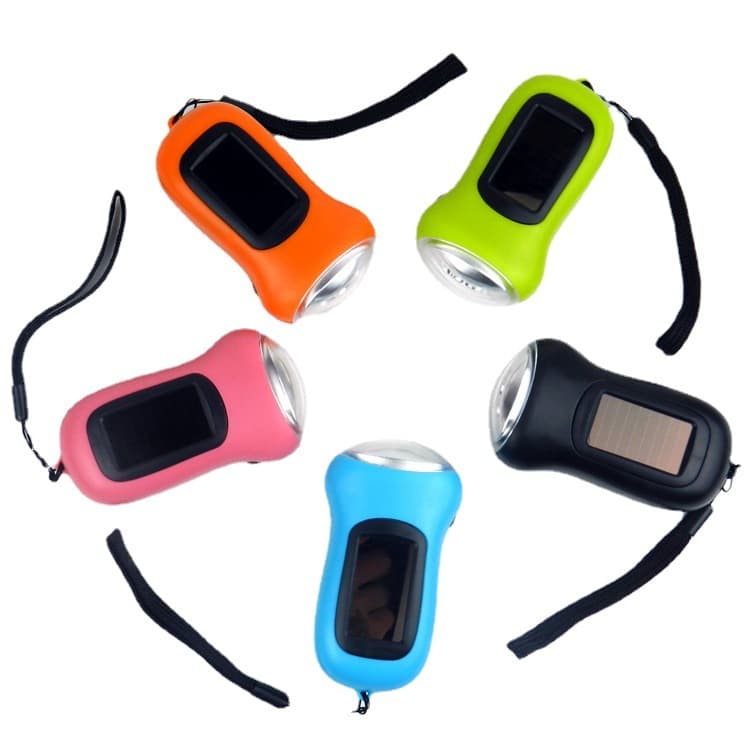 Hand Mini Crank Light Solar Power LED Flashlight thumbnail 5