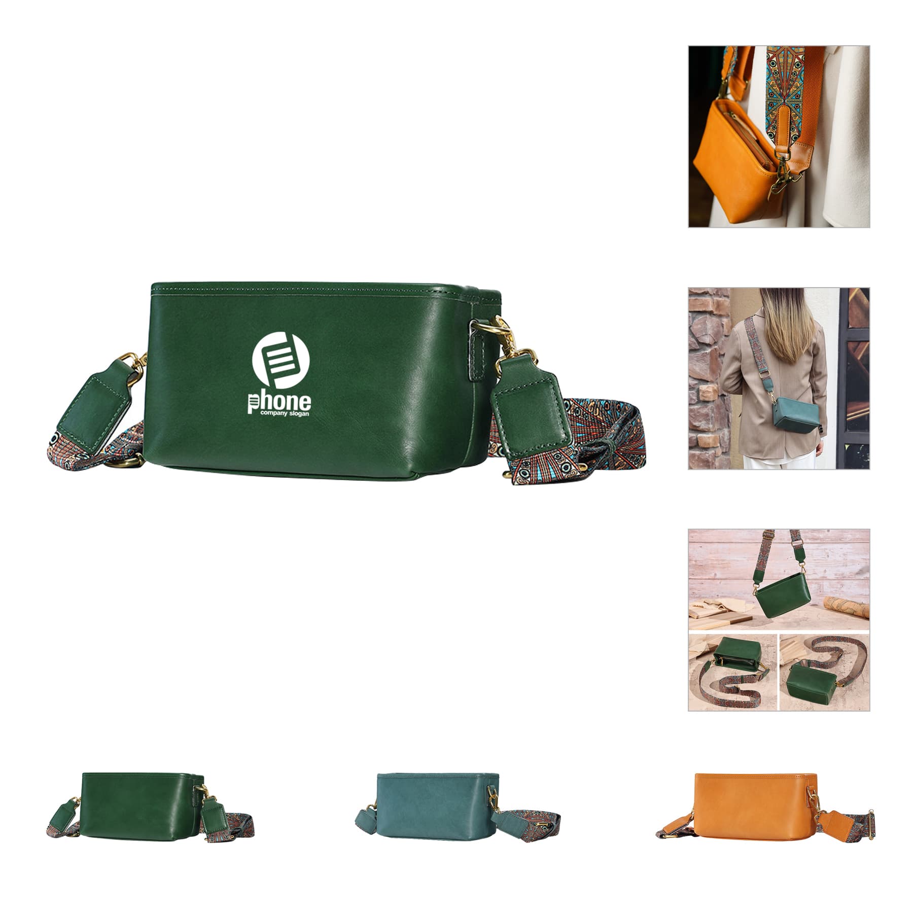 Real Cowhide leather square bag