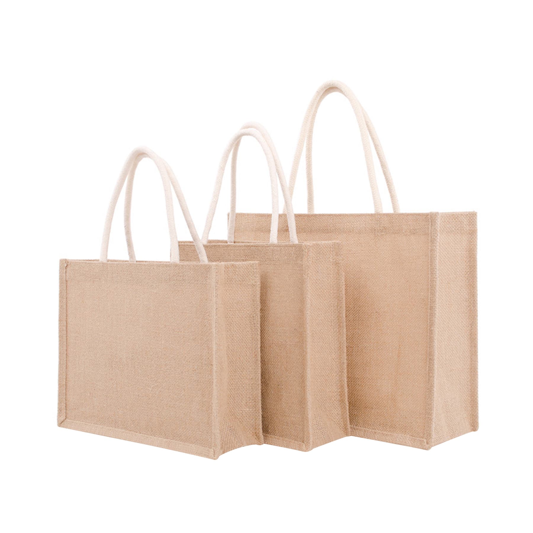 Jute Burlap Tote Bag with Handles thumbnail 2