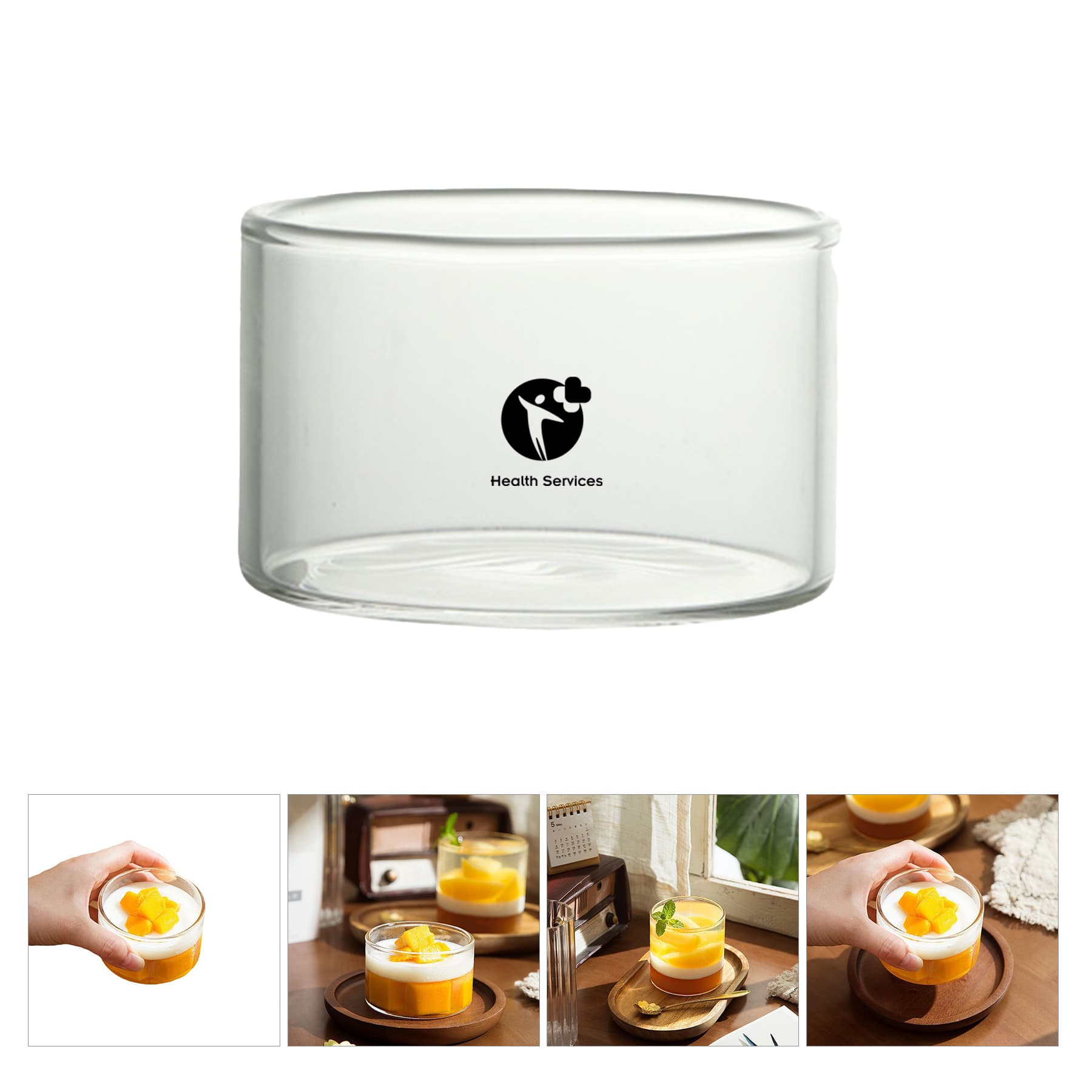 6.5oz Clear Glass Dessert Cups