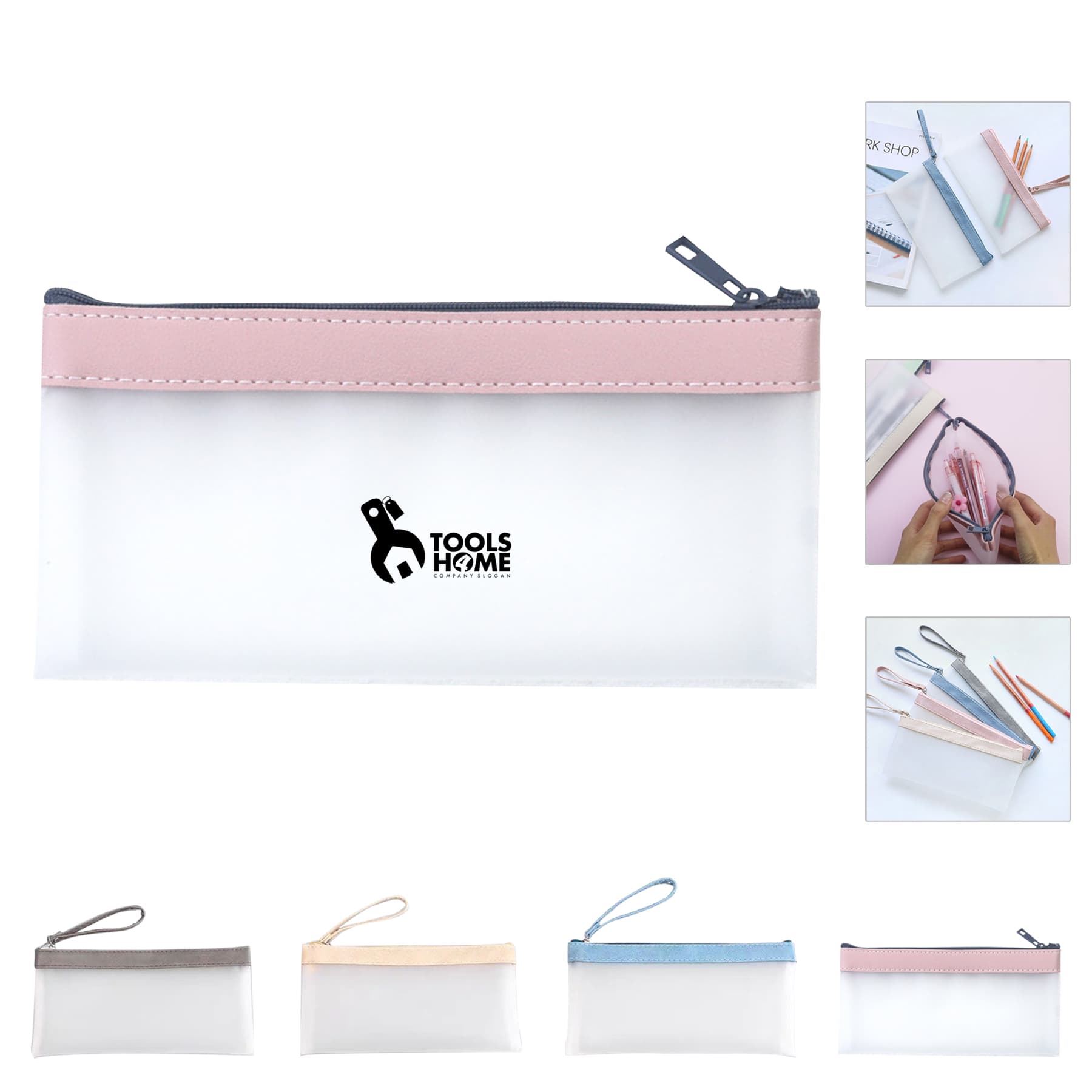 Frosted Zipper Stationery Bag