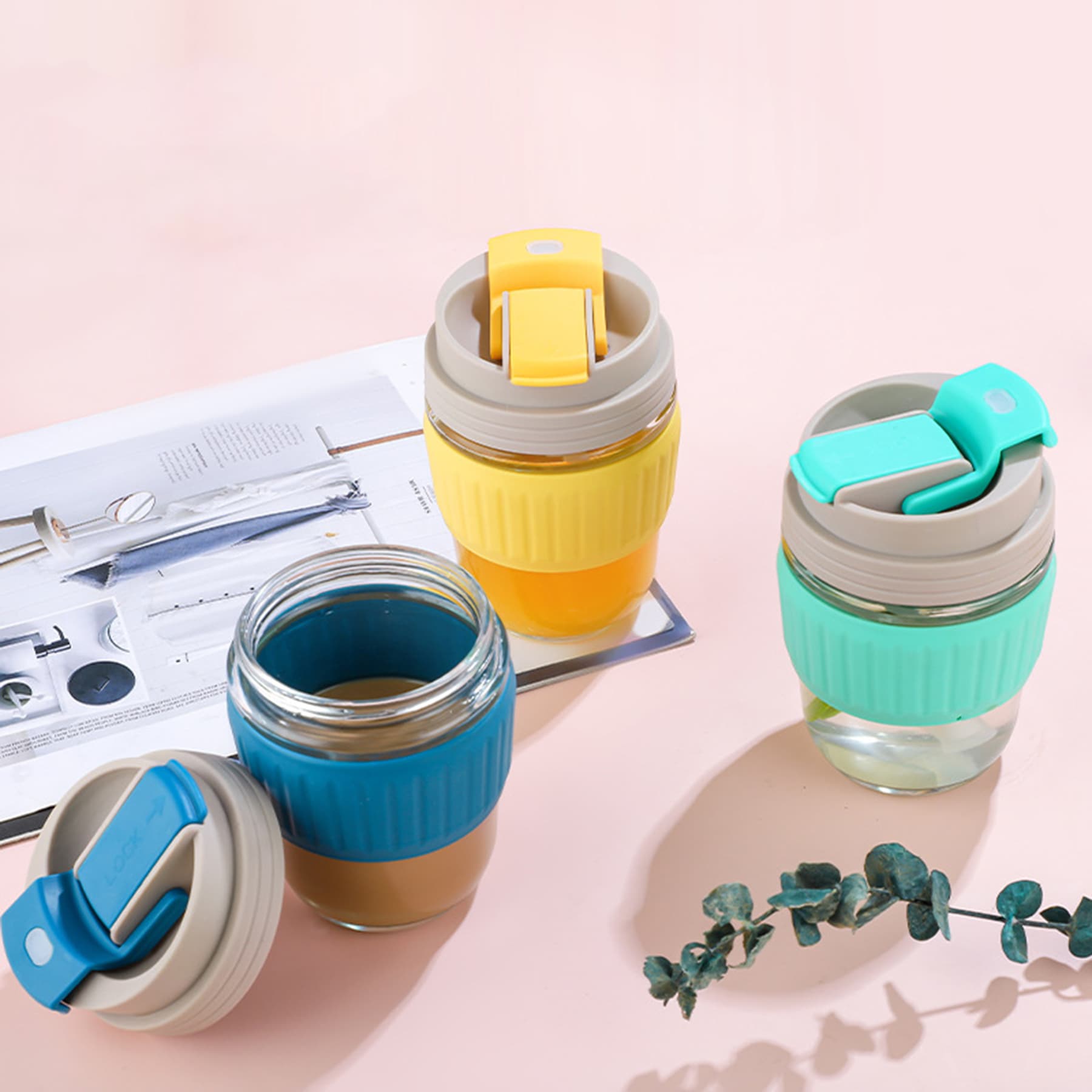 12oz Glass Travel Mug