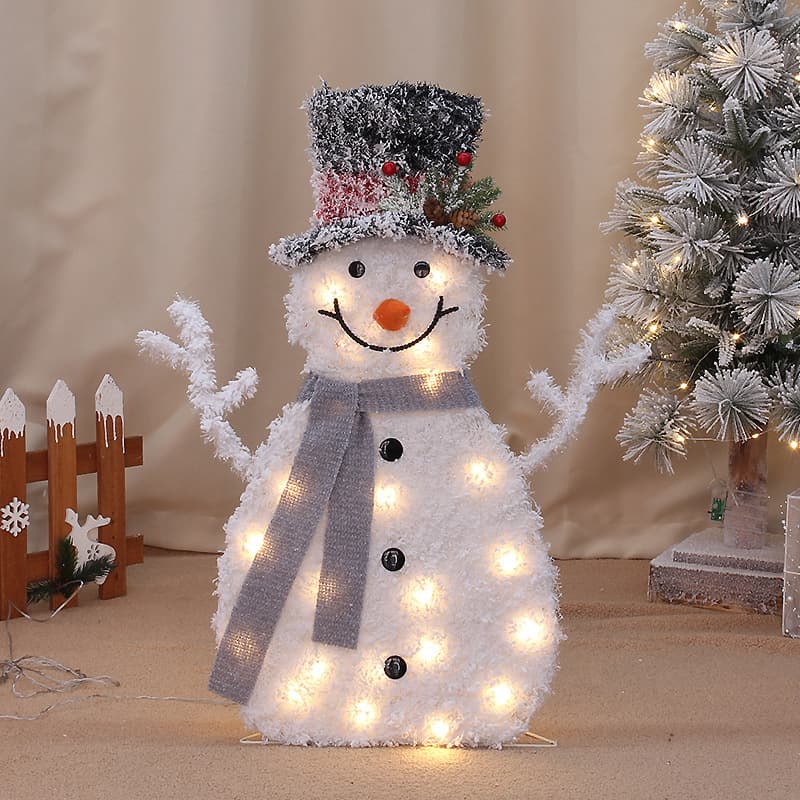 12 Led Light Up Snowman Family Set Of 3 thumbnail 5