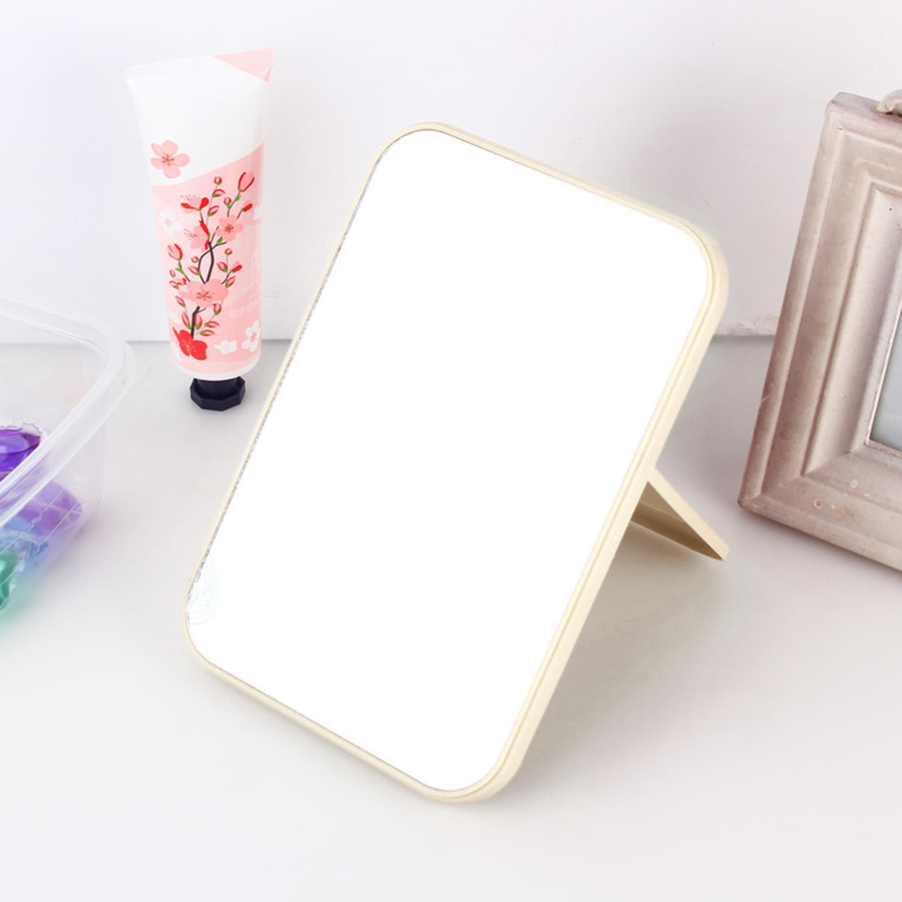 Foldable Square Tabletop Makeup Mirror thumbnail 3