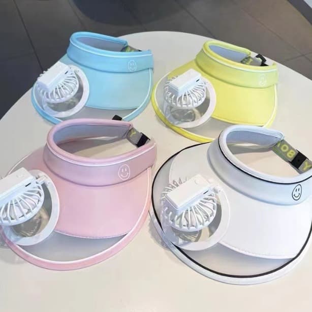 Sun Visor Hat with Fan Wide Brim Beach Cap thumbnail 3