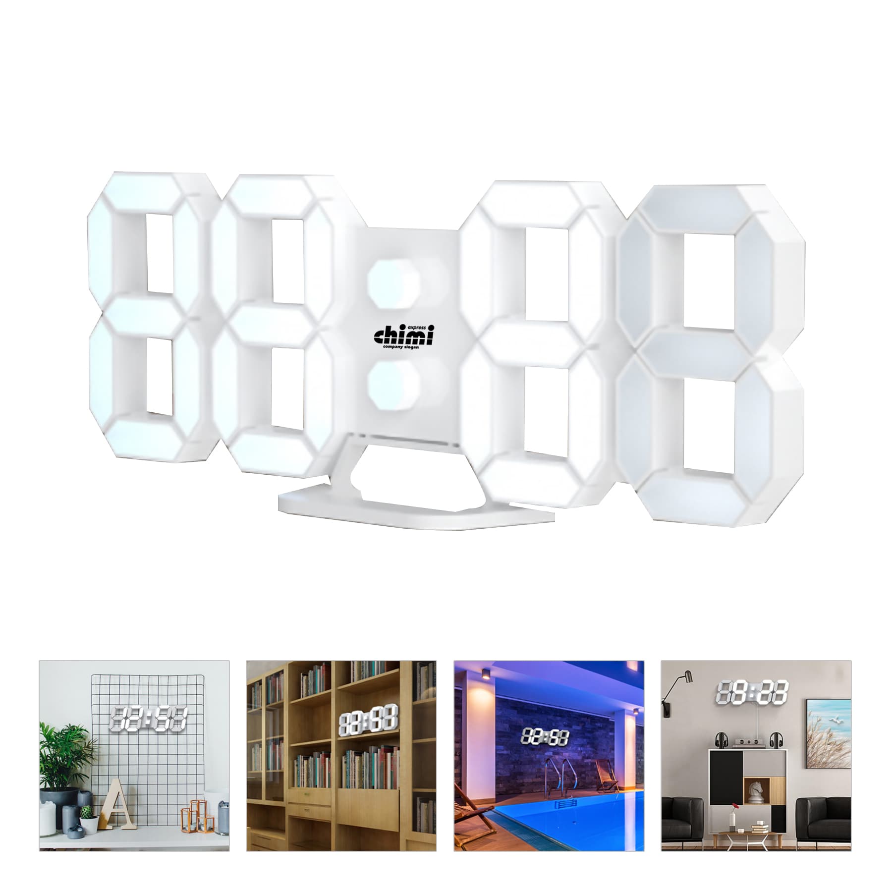 3D Led Wall Desk Clock Alarm
