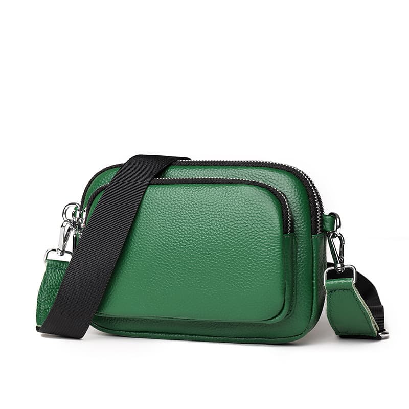 Genuine Leather Double layer Shoulder Crossbody Bag thumbnail 5