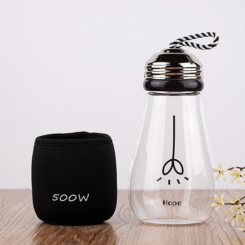 Bulb Shaped Glass Water Bottles
