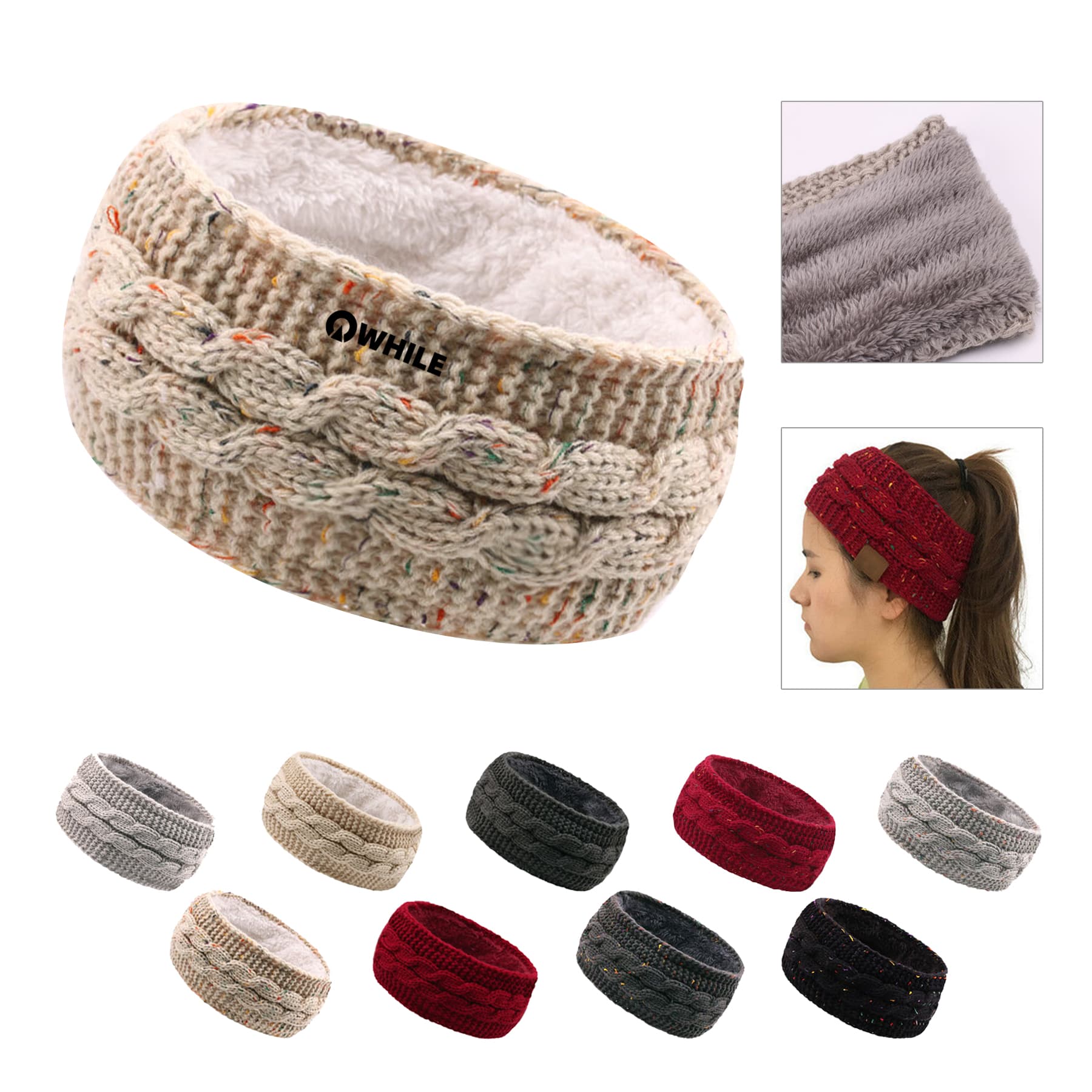 Winter Knitted Horsetail Hat