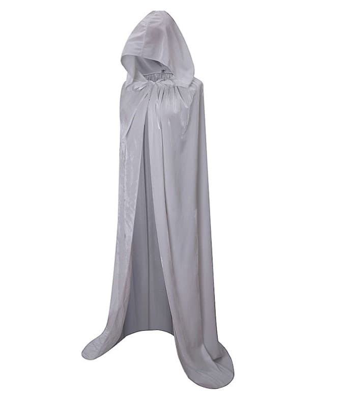 Hooded Long Reversible Velvet Robe Cape thumbnail 5