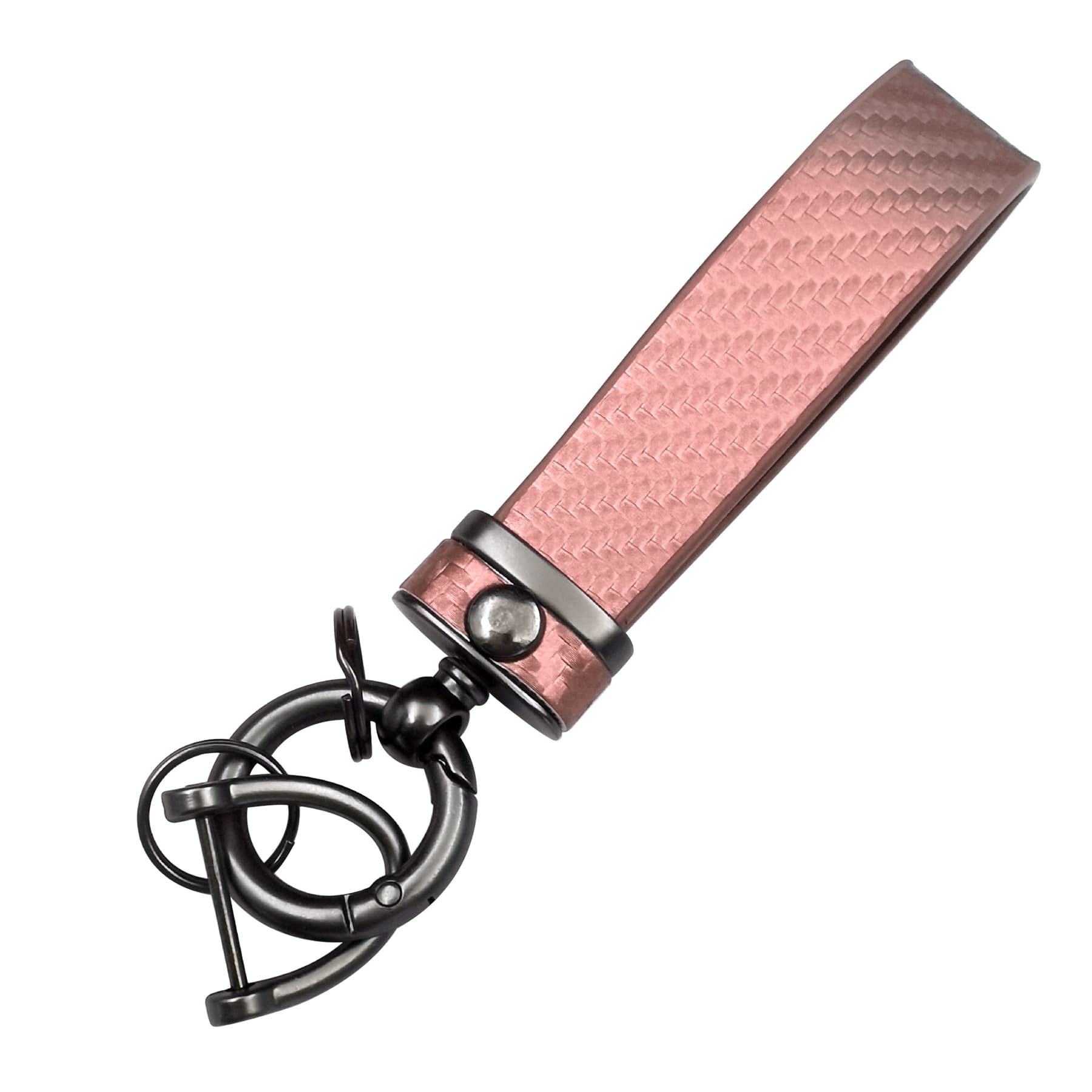 Carbon Fiber Leather Metal Car Keychain