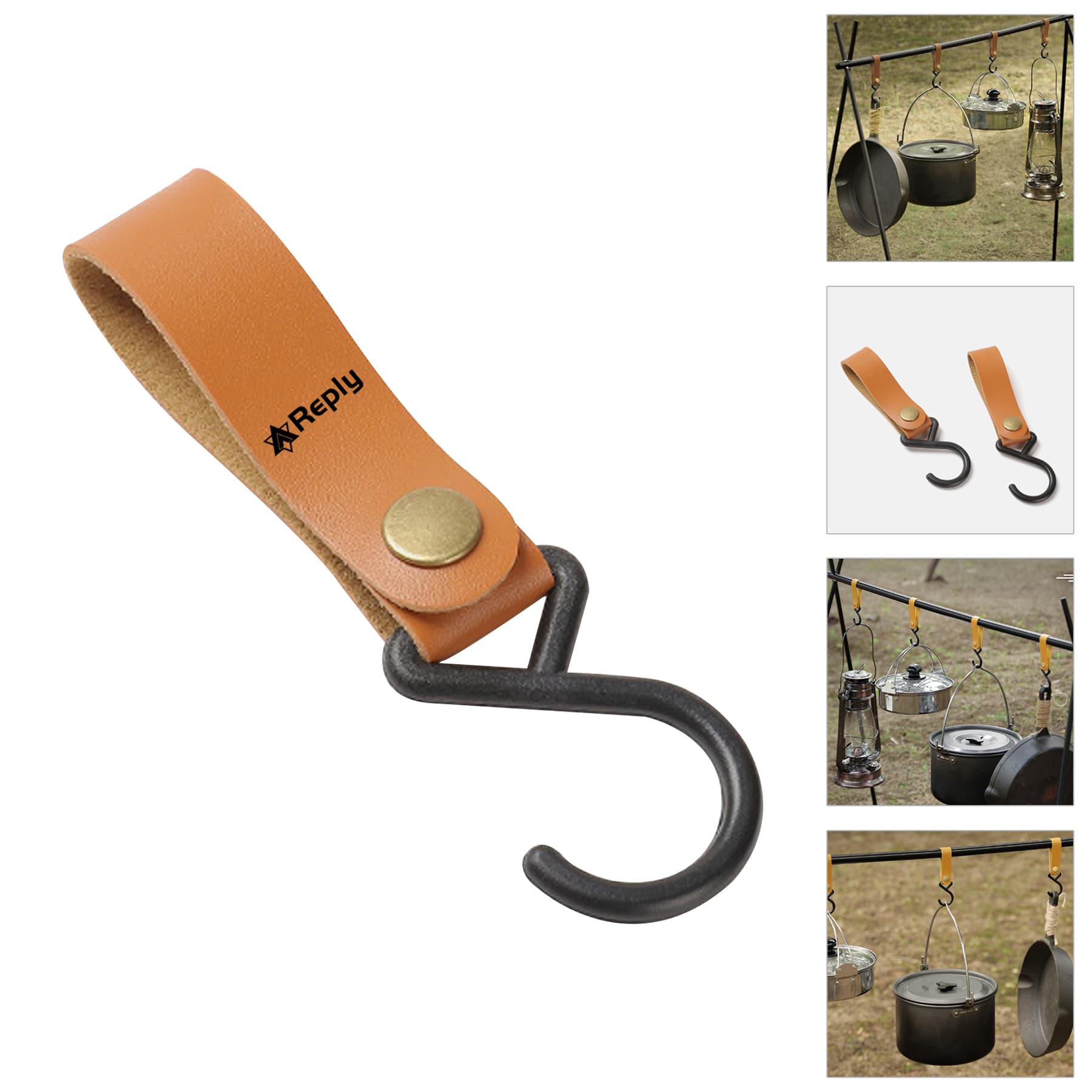 S Hooks with Leather Strap