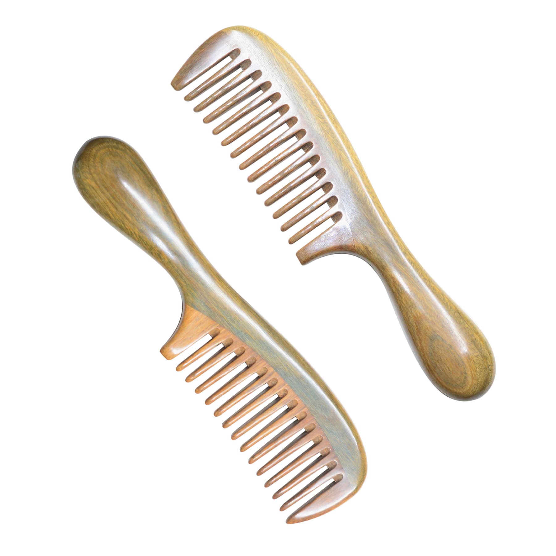 100% Natural Green Sandalwood Wide Tooth Hair Comb thumbnail 2