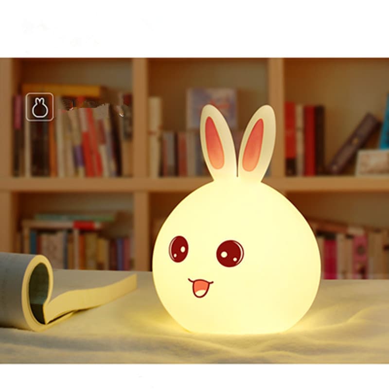 Cute Rabbit Multi-Color Silicone Nursery Night Light