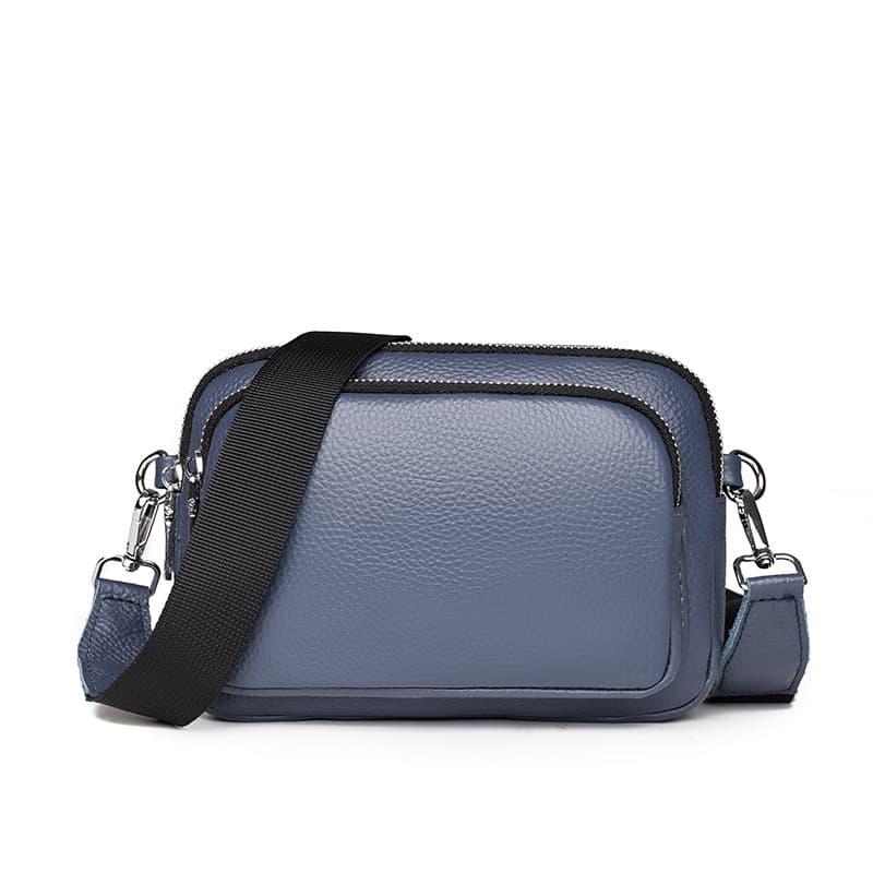 Real Leather Double layer pockets Crossbody Bag thumbnail 6