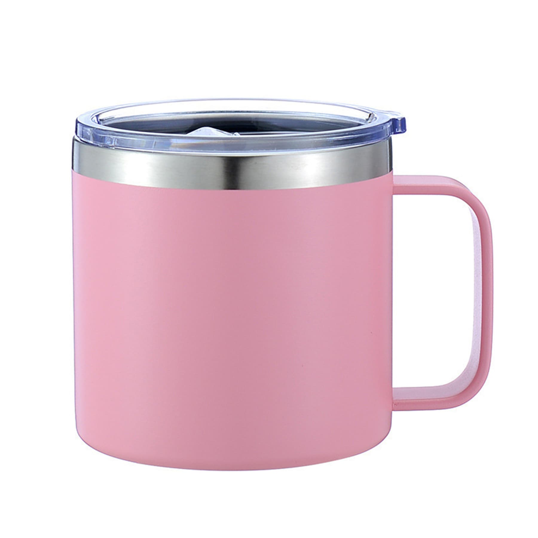 14Oz Stainless Steel Vacuum Camping Mug With Handle thumbnail 5