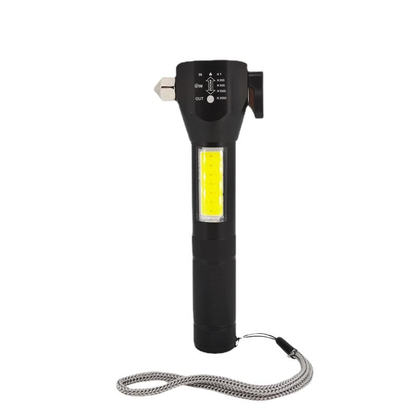 Multi-Function Cob Flashlight With Safety Hammer thumbnail 2