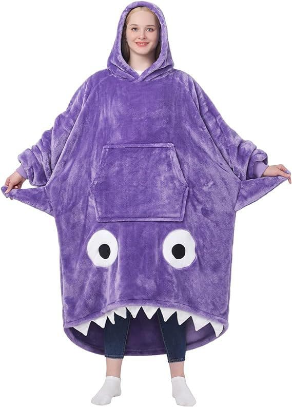 Oversized Microfiber & Sherpa Wearable Blanket thumbnail 3