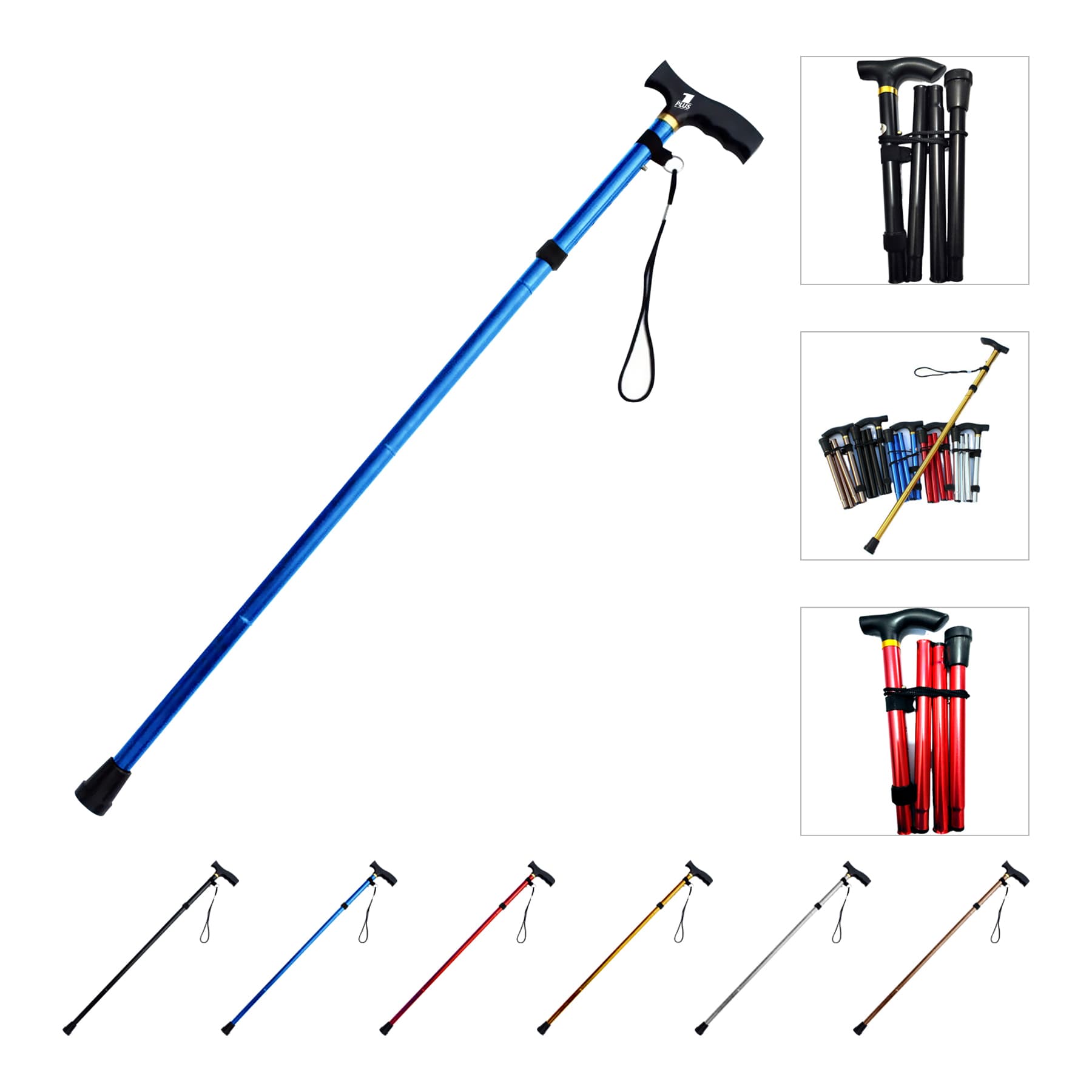 Folding Cane Walking Stick Trekking Poles