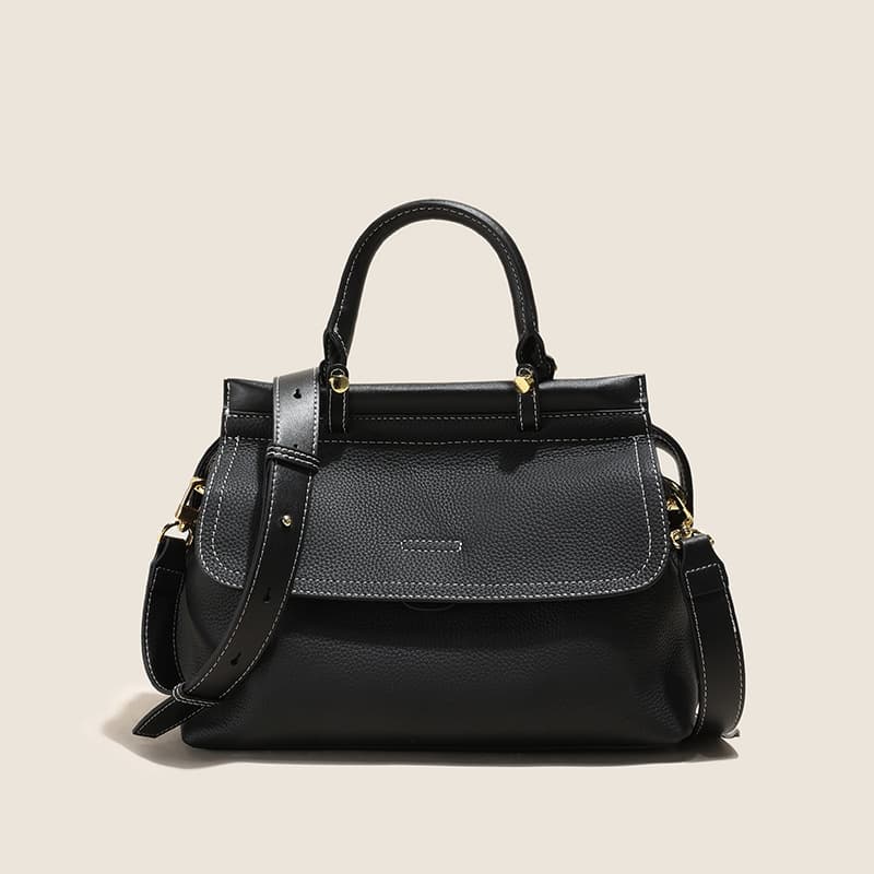 Genuine Leather Fashionable Large Crossbody Tote Bag thumbnail 3