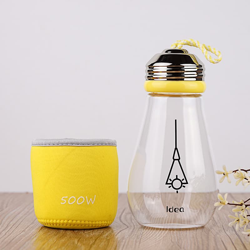 Bulb Shaped Glass Water Bottles thumbnail 4