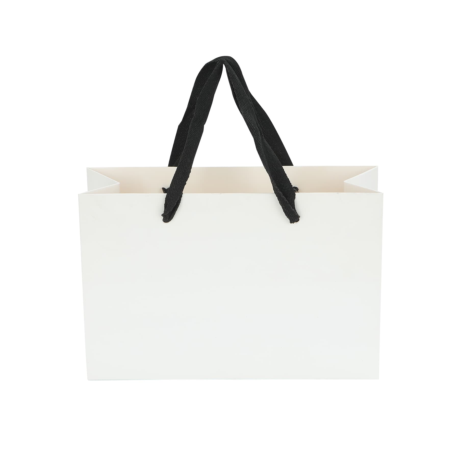 Custom logo recycle white kraft paper clothing shopping bag 