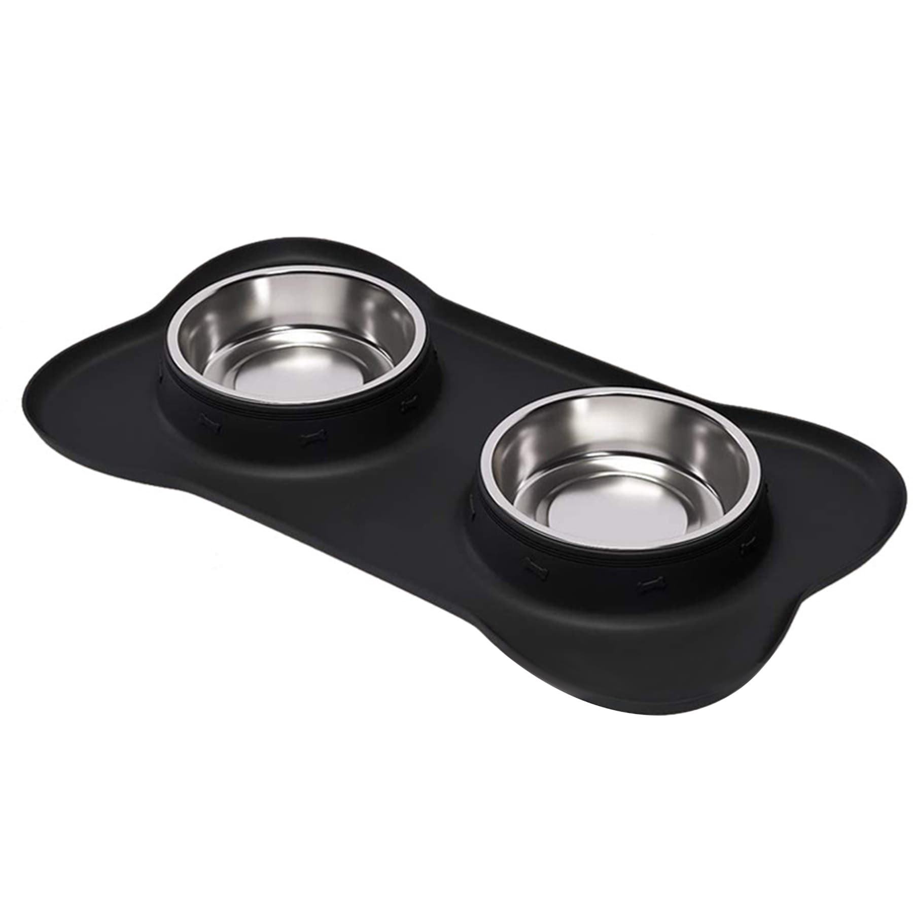 Silicone Pet Mat With Stainless Steel Bowls thumbnail 4