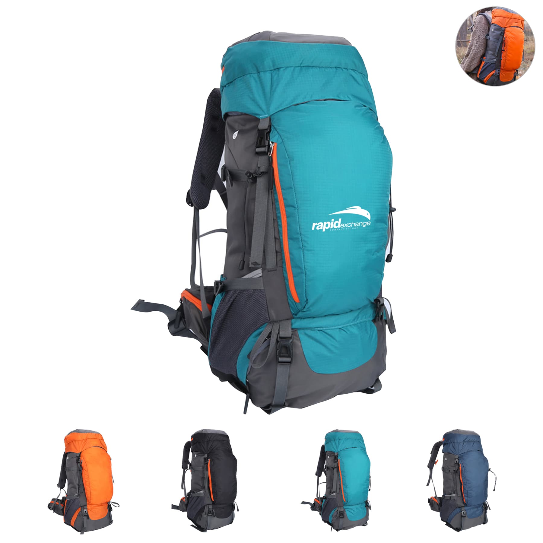65L Lightweight Hiking Camping Backpack with Rain Cover