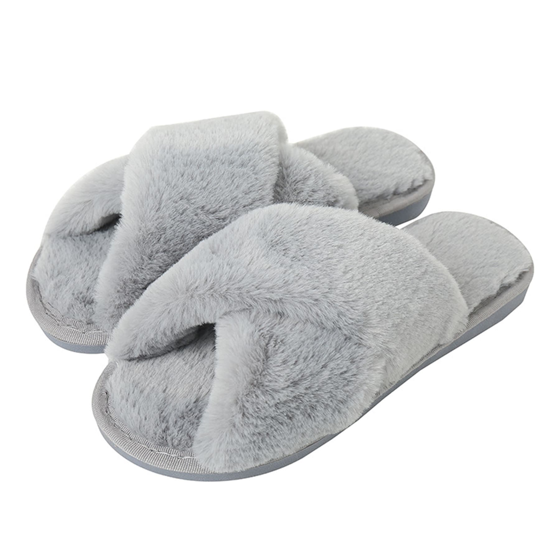 Women'S Cross Soft Plush Slippers thumbnail 3