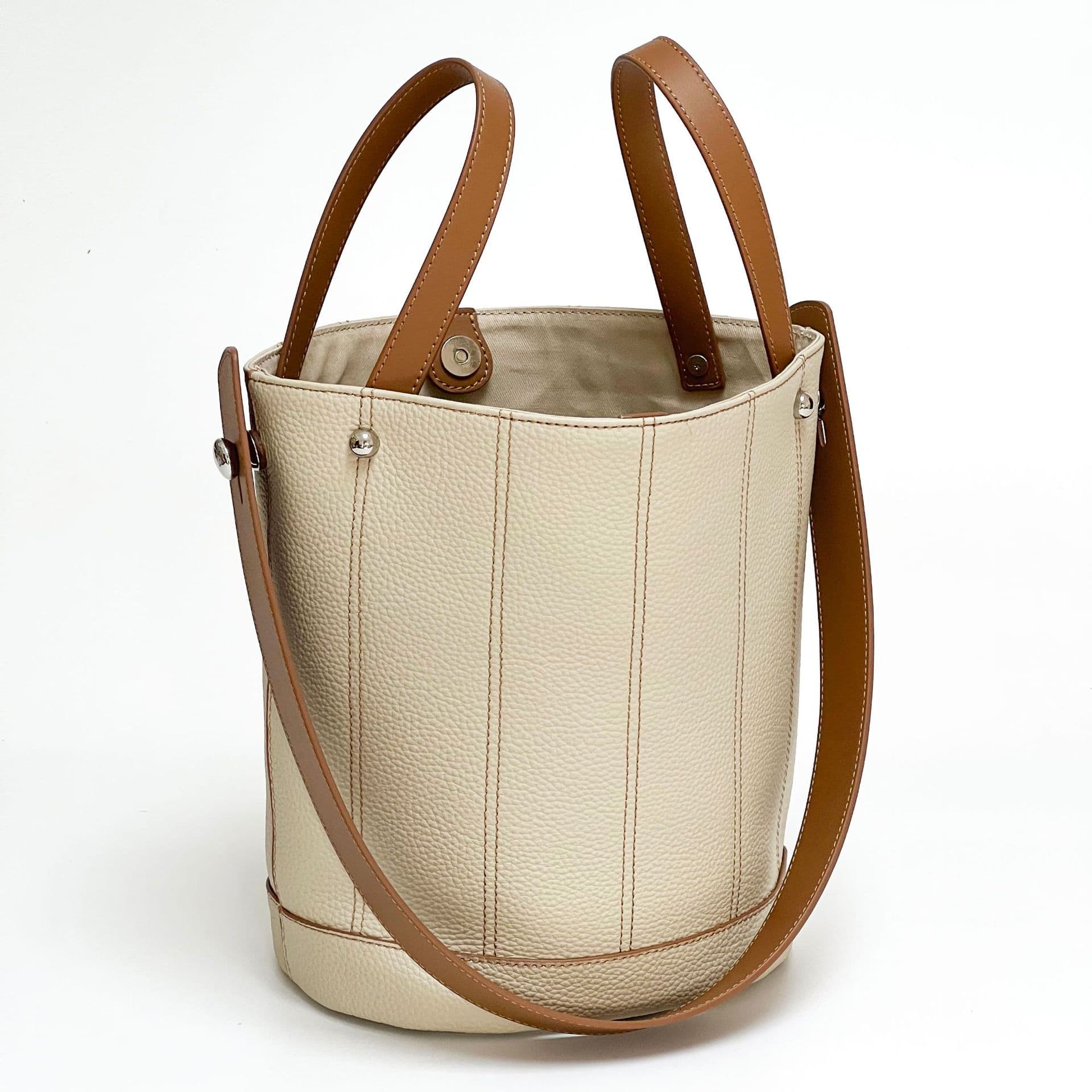 Genuine Leather Bucket HandBag Tote Bag For Women thumbnail 6