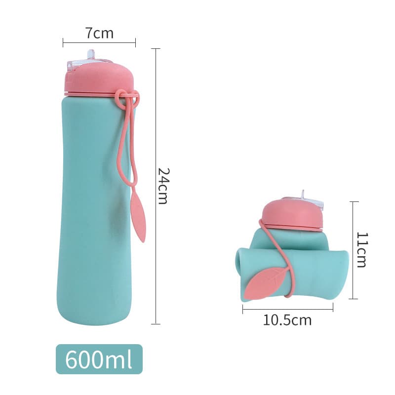 Silicone Portable Reusable Foldable Cup with Lid thumbnail 4