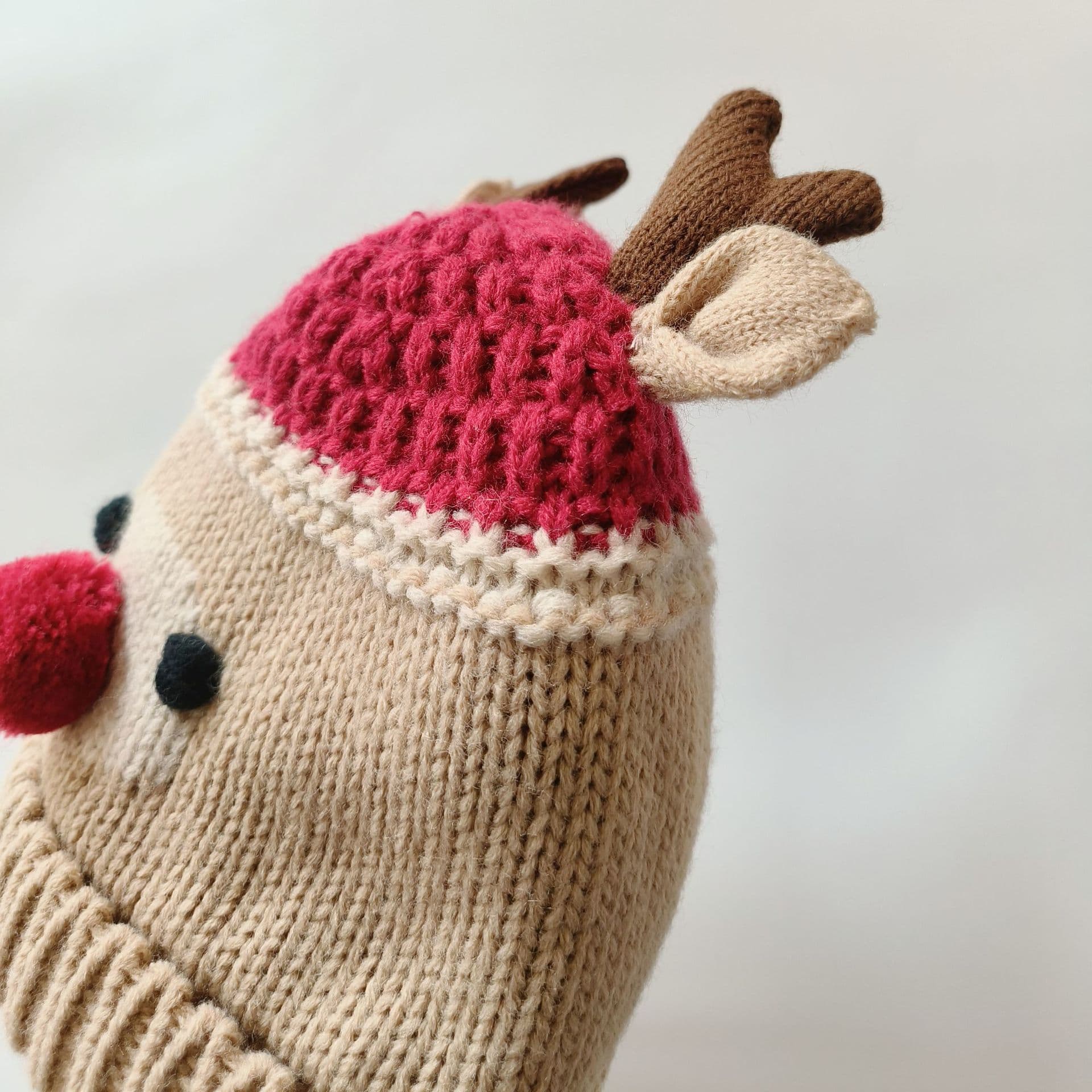 Kids Toddler Knit Elk Antlers Hat Scarf Set for Christmas